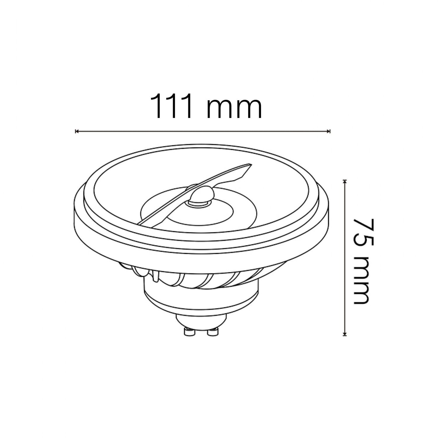 Bombilla LED AR111 12W GU10 220V | 975lm Ángulo 24º UGR19 Regulable | Pack 5 uds | 2700K-4000K