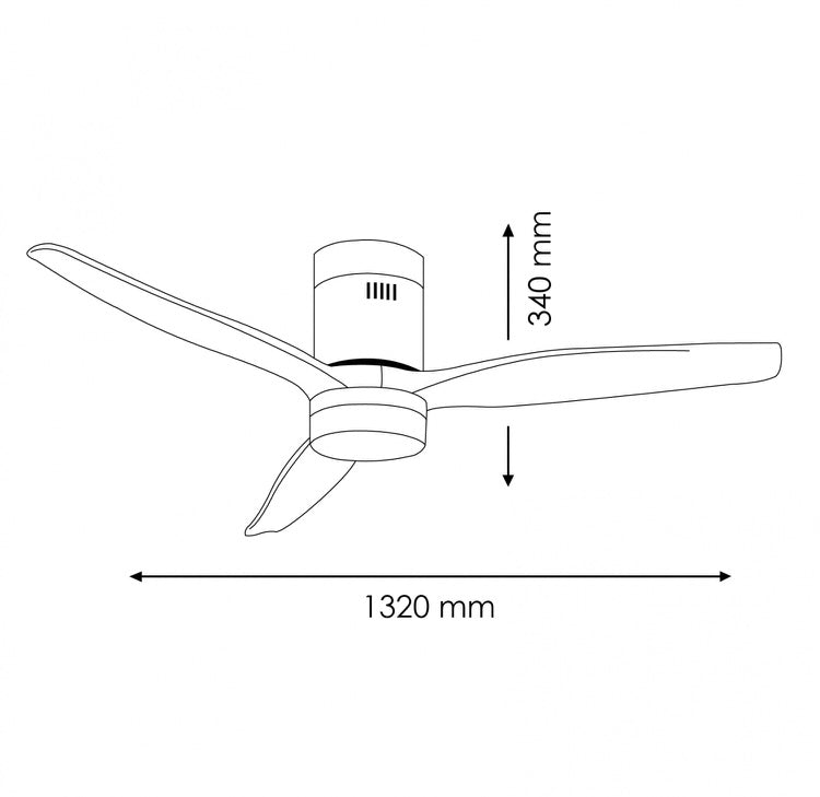 Ventilador de Techo 132cm Aspas de Madera con Luz LED CCT 18W | Motor DC Silencioso 40W