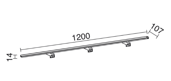 Aplic lineal mirall bany llarg 80cm, 100cm o 120cm