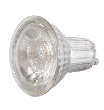 bombilla LED GU10 Glass 7W. Esta bombilla proporciona una luminosidad de 540 Lm,