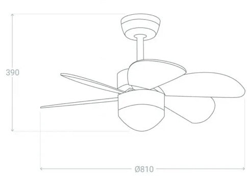 Ventilador de Techo 81cm con Luz LED CCT 15W | Motor DC 35W Silencioso | Blanco