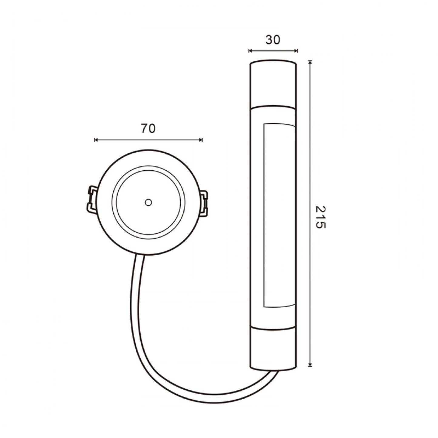 Mini emergència circular encastable 3w 3 hores