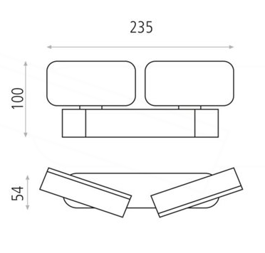 Aplic orientable doble exterior