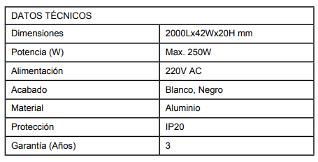 Carril 2 mts focus monofàsics
