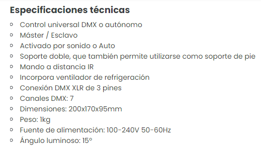 Focus projector led espectacles RGB 36w