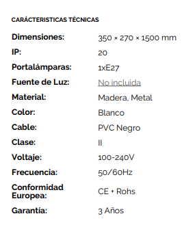 Lámpara colgante decorativa con madera y cristal