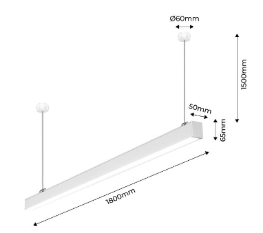 Pantalla Penjoll lineal tècnica 60w CCT