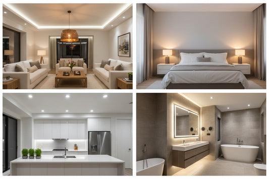 Guía de iluminación LED por estancias: salón, dormitorio, cocina y baño con la lámpara perfecta para cada habitación