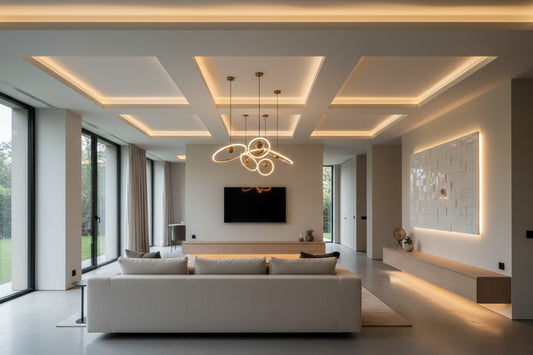 Interior moderno con iluminación LED decorativa: tendencias en lámparas colgantes e iluminación indirecta 2026