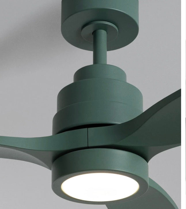 Ventilador de Techo verde con Luz LED - Motor DC Interior - exterior
