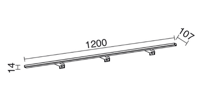 Aplique lineal espejo baño largo 80cm, 100cm o 120cm negro