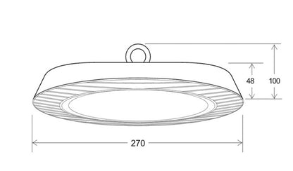 Eficacia lumínica: 140 Lm /W
Indice de deslumbramiento unificado UGR: ≤19
Angulo de apertura: 120º
Eficiencia: >95 %
Iluminanción uniforme:>0.8
Índice de rendimiento de color: Ra>80
Distribución de la luz: simétrico / rounde
Temperatura de la unión LED:≤80°
Temperatura de trabajo:-30°C ~ 45°
Temperatura de almacenaje: -25°C ~ +65°
Protección IP: IP65
Vida útil: 50000 Horas
Certificado: CE