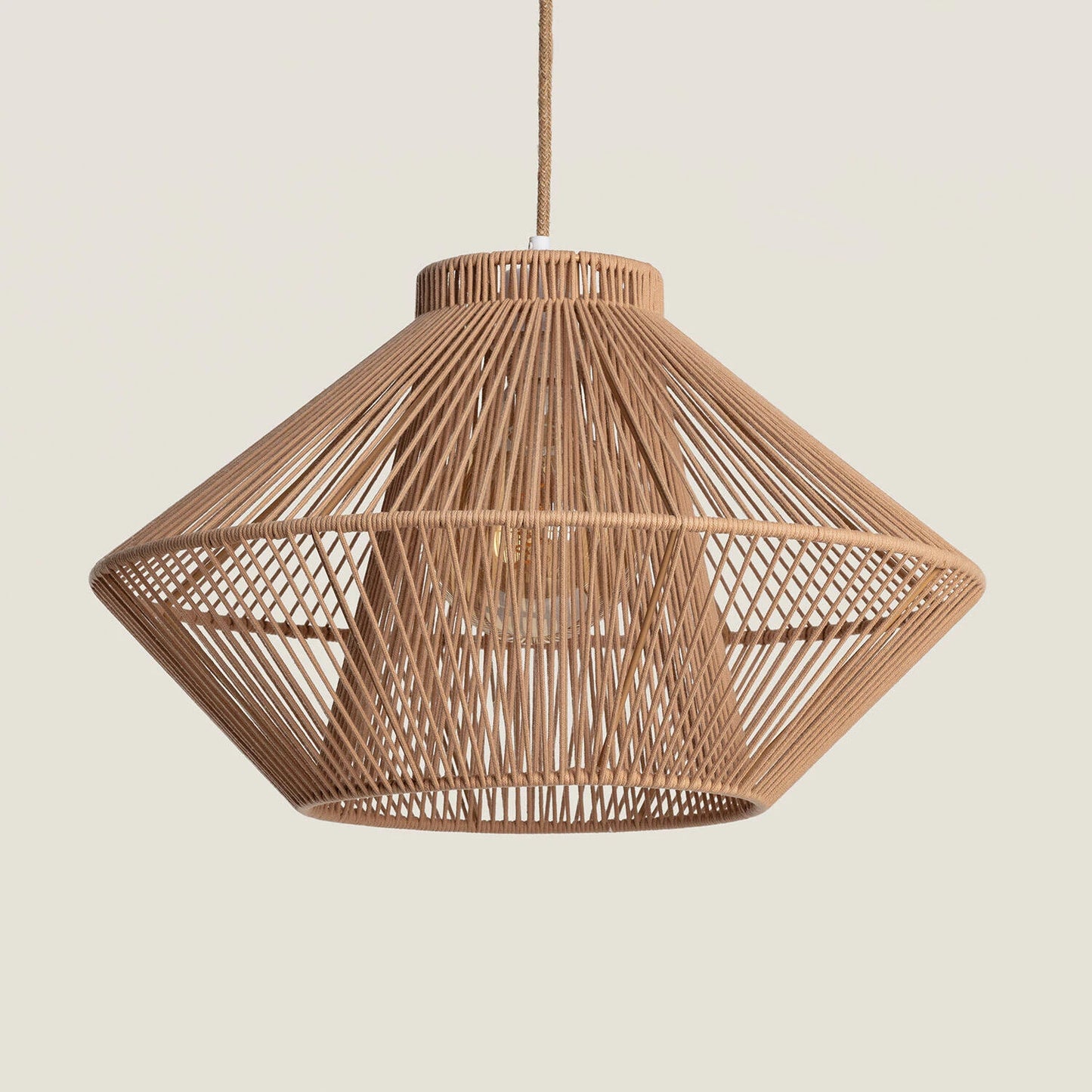 Làmpada Penjant de Corda Natural 50cm - Disseny Artesanal Boho
