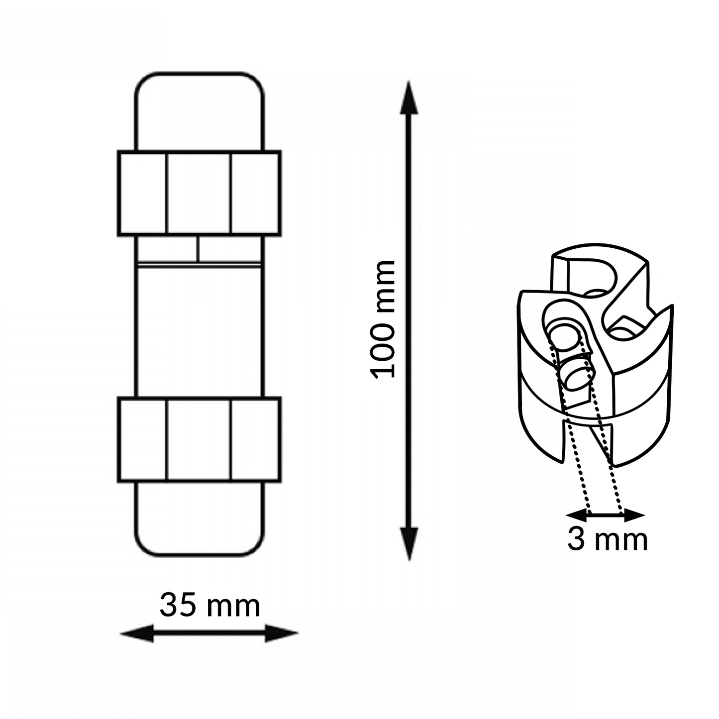 Conector Estanco IP68 3 Polos 2P+T | Empalme Cable 0,5-2,5mm² | Pack 10 Uds