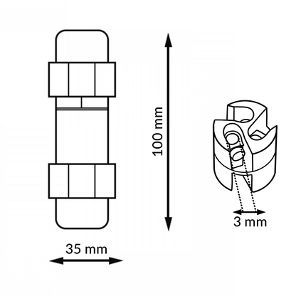 Conector Estanco IP68 3 Polos 2P+T | Empalme Cable 0,5-2,5mm² | Pack 10 Uds