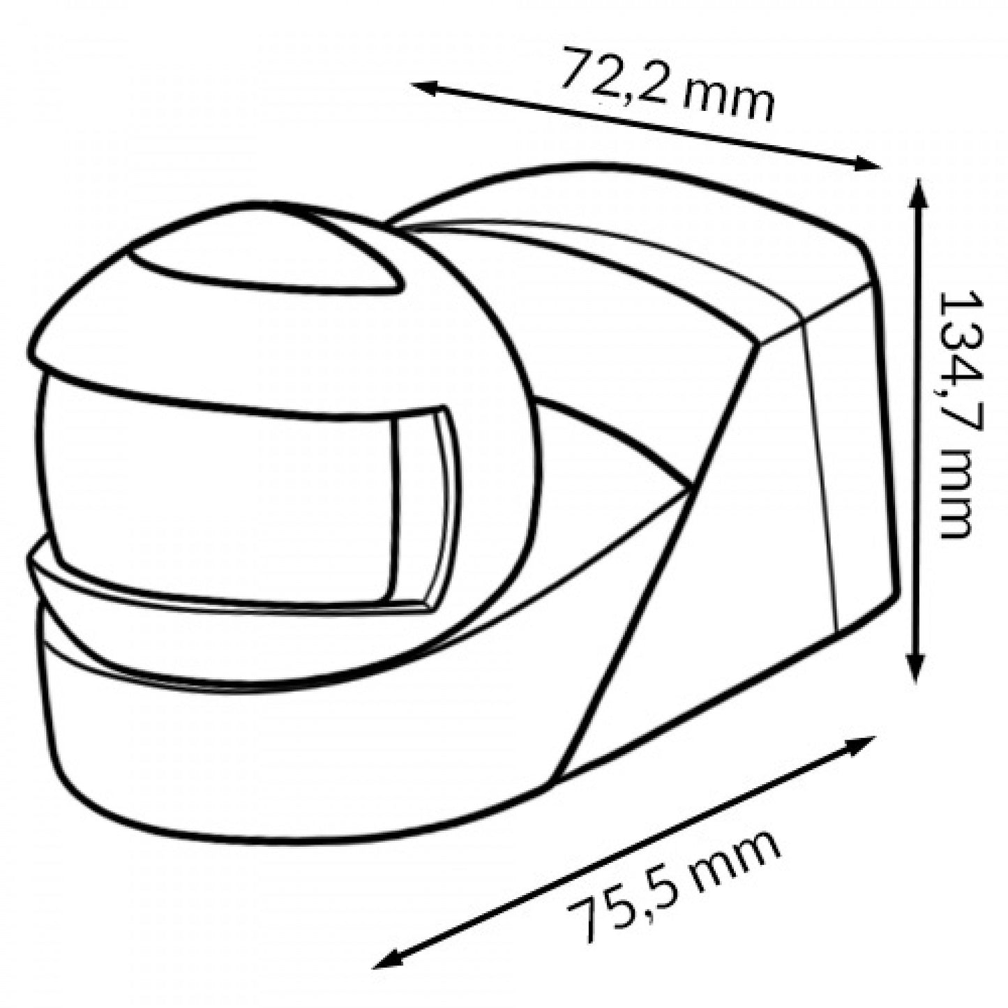 Detector de Movimiento PIR de 180º para superficie. Ideal para exteriores e interiores, este dispositivo cuenta con un diseño elegante y discreto en color blanco, fabricado en resistente policarbonato (PC), que asegura durabilidad y resistencia. Con una protección para exterior IP44