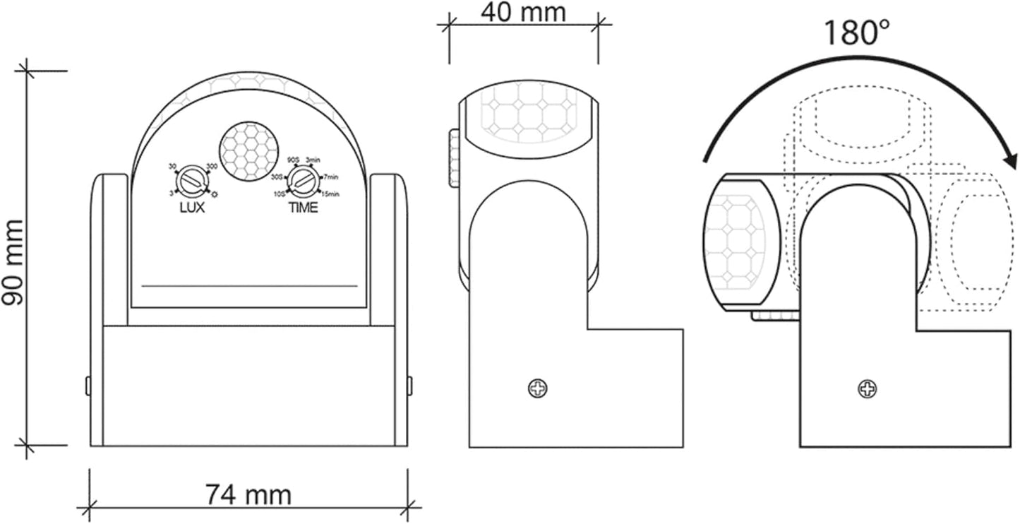 Detector de moviment exterior de doble sensor infraroig IP65