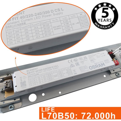 Pantalla regleta estanca 150cm con sensor de movimiento PIR. Potencia ajustable de 25 a 44w. Driver y leds Osram de alta calidad. IP66 y 5 años  de garantía