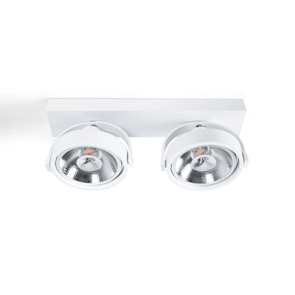 Foco LED Doble AR111 de Superficie Orientable 30W CREE COB | 2x800lm Ángulo 24º | Blanco o Negro