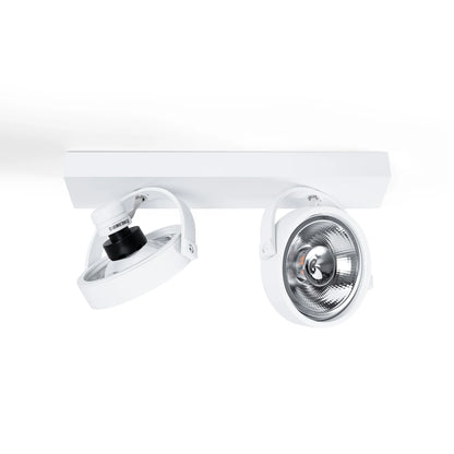 Foco LED Doble AR111 de Superficie Orientable 30W CREE COB | 2x800lm Ángulo 24º | Blanco o Negro