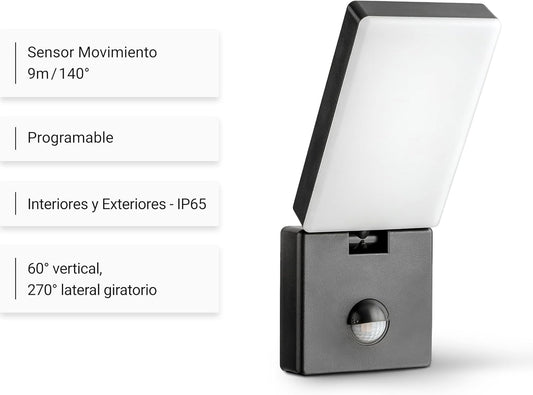 Aplique LED Exterior Orientable con Detector de Movimiento 15W IP65