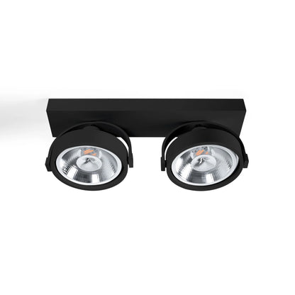 Foco LED Doble AR111 de Superficie Orientable 30W CREE COB | 2x800lm Ángulo 24º | Blanco o Negro
