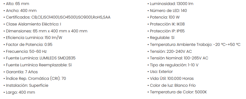 Foco especial gasolineras 120W 150lm/W Driver Philips Xitanium Regulable 1-10V ha sido específicamente diseñado para su uso en cubiertas de estaciones de servicio. Fabricada en aluminio inyectado con recubrimiento especial resistente a vapores de gasolina y que no sufre degradación ni riesgo de fisuración por contacto con gases de hidrocarburos. El driver PHILIPS Xitanium integrado, regula con precisión mediante interfaz 1-10V, lo que permite conectarse a sistemas de regulación y detección de presencia