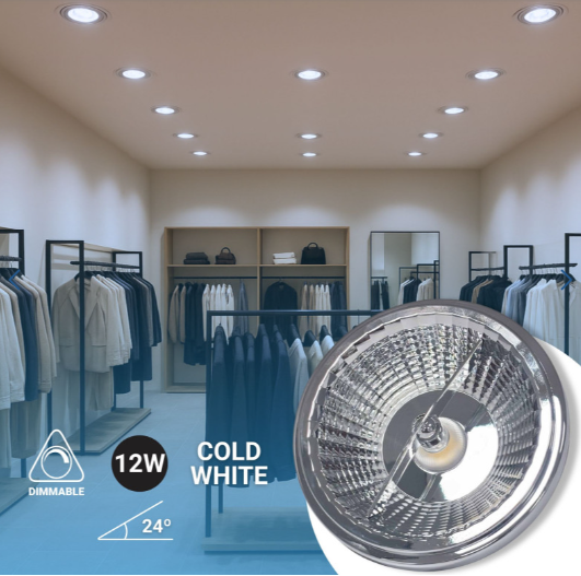 Bombilla led 12w AR111 gu10 220v 24º (pack)