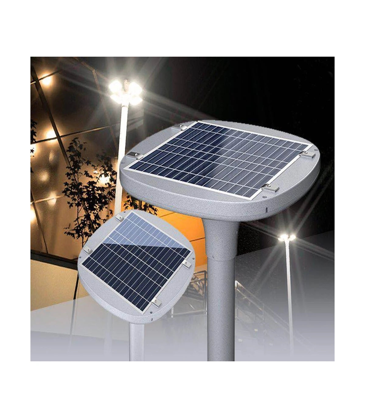 Farola equipada con la última tecnología LED, esta farola ofrece una potencia
de 100W y una luminosidad de 2.700lm, asegurando una iluminación brillante y uniforme en todo momento.
Con una temperatura de color de 3000K, proporciona una luz cálida y
agradable que mejora la visibilidad sin deslumbrar, ideal para una variedad de aplicaciones exteriores.
Incorpora una batería de litio BYD de 121,6Wh. La farola se enciende automáticamente al anochecer y se apaga al amanecer. Apta para columnas de punta de Ø60mm
