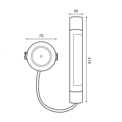 Mini emergència circular encastable 3w 3 hores