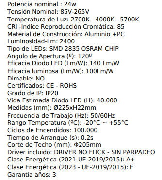 Downlight quadrat 24w Osram