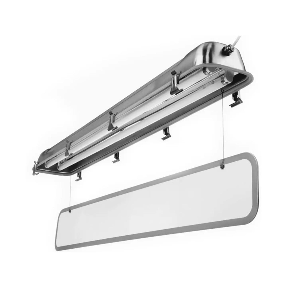 Pantalla industrial estanca d'acer inoxidable amb vidre temperat