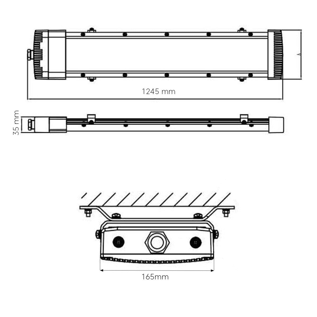 Pantalla estanca plana ATEX 120cm 50w 5.000lm