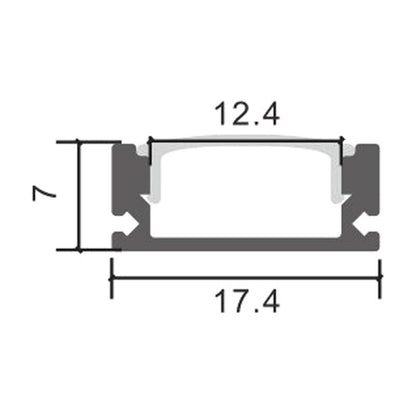 Perfil de aluminio plano de 2mts, con difusor opal, tapas finales y soportes de fijación. Apto para tiras de leds de 12v y 24v.

Precio pack de 5 tiras de 2 mts