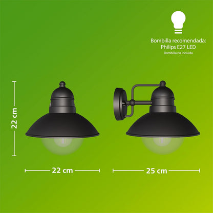 Aplique de Pared Exterior Clásico Philips | Aluminio IP44 | Casquillo E27