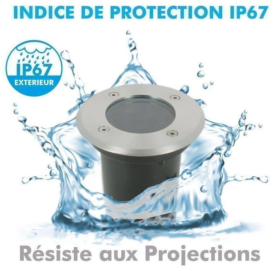 Foco Empotrable Suelo Inox GU10 IP67 - Luminaria Exterior para Jardín