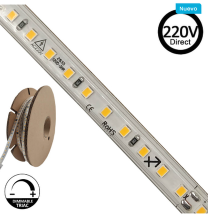 Rollo de 20mts de tira de led auto-rectificada a 220v. Consumo de 14w y 1.560 lumenes por mt. Corte cada 10 cm. Apta para interior / exterior IP67. Incluye enchufe y cinta adhesiva 3M.

Aconsejable instalar sobre perfil de aluminio en caso de funcionamiento contínuo.