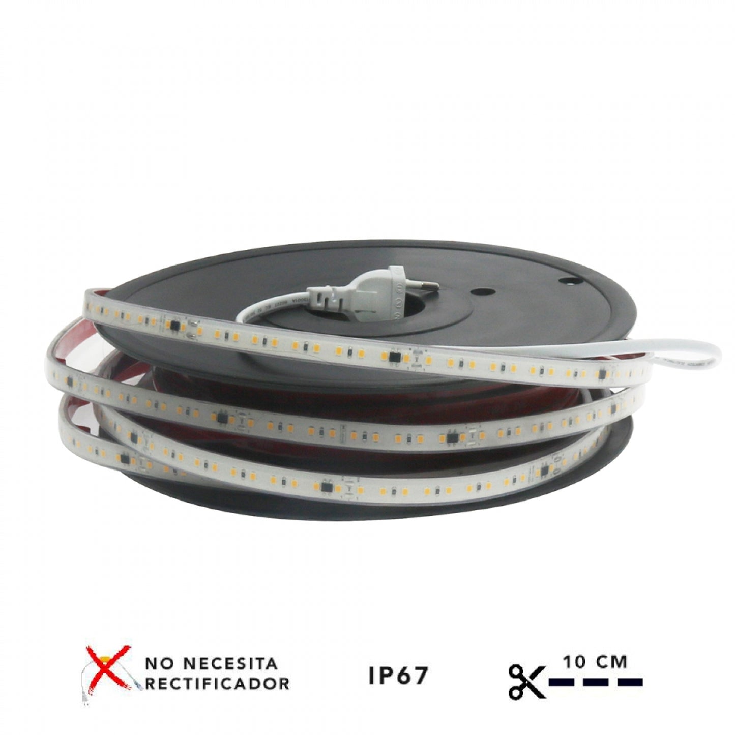 Rollo de 20mts de tira de led auto-rectificada a 220v. Consumo de 14w y 1.560 lumenes por mt. Corte cada 10 cm. Apta para interior / exterior IP67. Incluye enchufe y cinta adhesiva 3M.

Aconsejable instalar sobre perfil de aluminio en caso de funcionamiento contínuo.