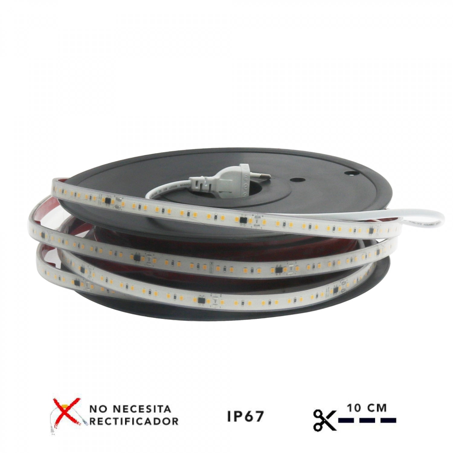 Rollo de 20mts de tira de led auto-rectificada a 220v. Consumo de 14w y 1.560 lumenes por mt. Corte cada 10 cm. Apta para interior / exterior IP67. Incluye enchufe y cinta adhesiva 3M.

Aconsejable instalar sobre perfil de aluminio en caso de funcionamiento contínuo.