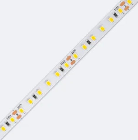 Tira de leds de 5 mts a 24v, cortable cada 5cm, estanca IP65 apto para interior/exterior. Consumo 14w/mt., ancho 8mm.&nbsp;

Requiere alimentador a 24v DC. Aconsejable instalar sobre perfil de aluminio