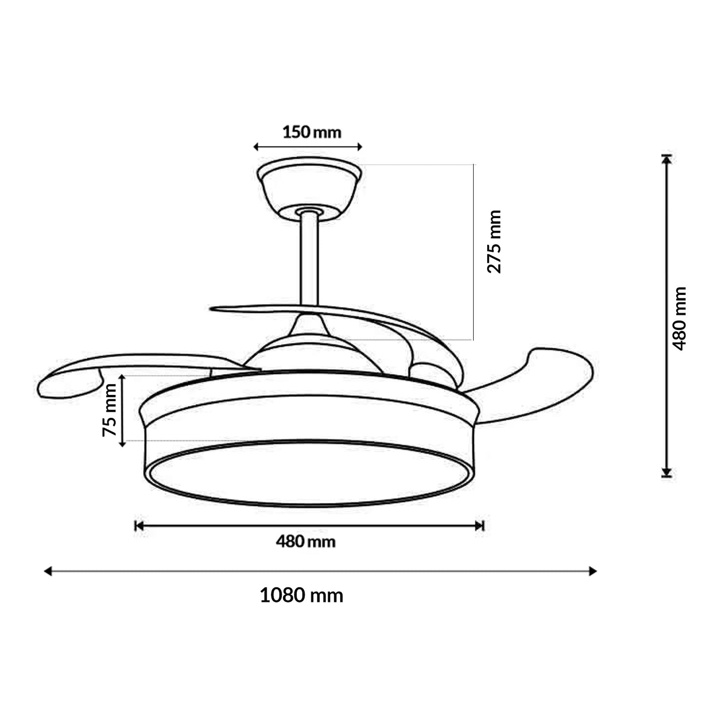 Ventilador de Techo LED CCT 30W con Motor DC  | Ø107cm Silencioso, Mando y Función Verano/Invierno