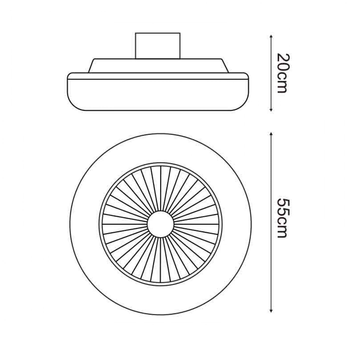Ventilador Circular Eco Blanco | Doble Instalación Techo o Pared | Bajo Consumo Silencioso
