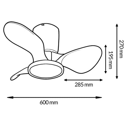 Ventilador de Techo Minimalista 60cm con Luz LED CCT 30W 3.000lm | Motor DC 28W Silencioso