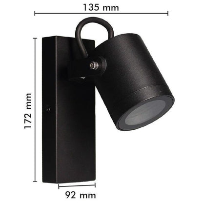 Aplique Exterior LED Orientable Negro Mate IP54 | Aluminio | Casquillo GU10