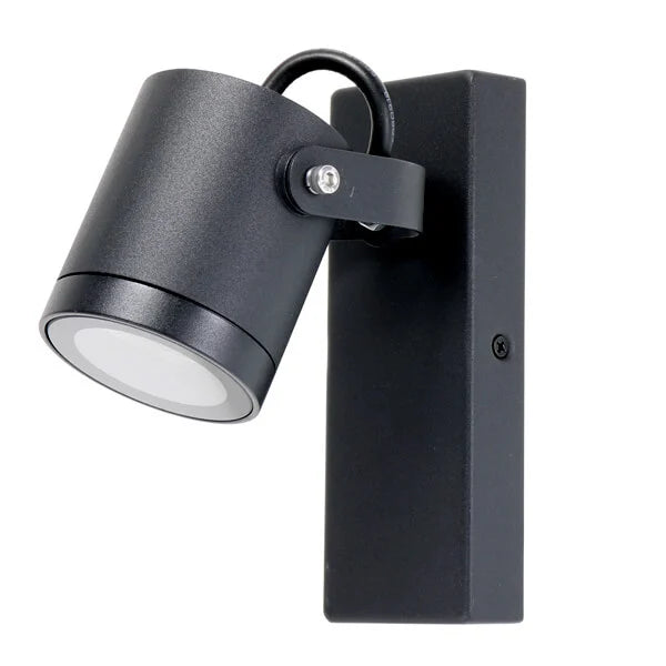 Aplique Exterior LED Orientable Negro Mate IP54 | Aluminio | Casquillo GU10