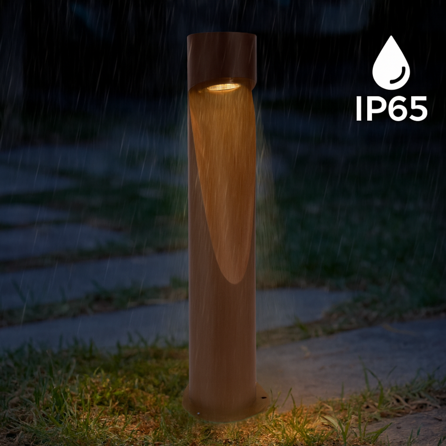 luminación led de balizado con poste para senderos, caminos, jardínes calles peatonales