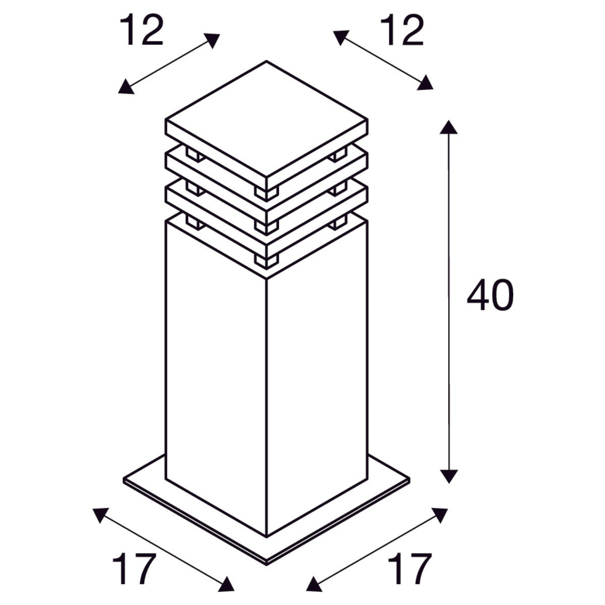 medidas baliza de 40cm de altura de acero corten oxidado 