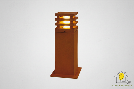 Banner LLUMS&LIGHTS - Baliza Bolardo Cuadrada Acero Corten