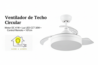 Banner profesional ventilador circular con logo LLums & Lights