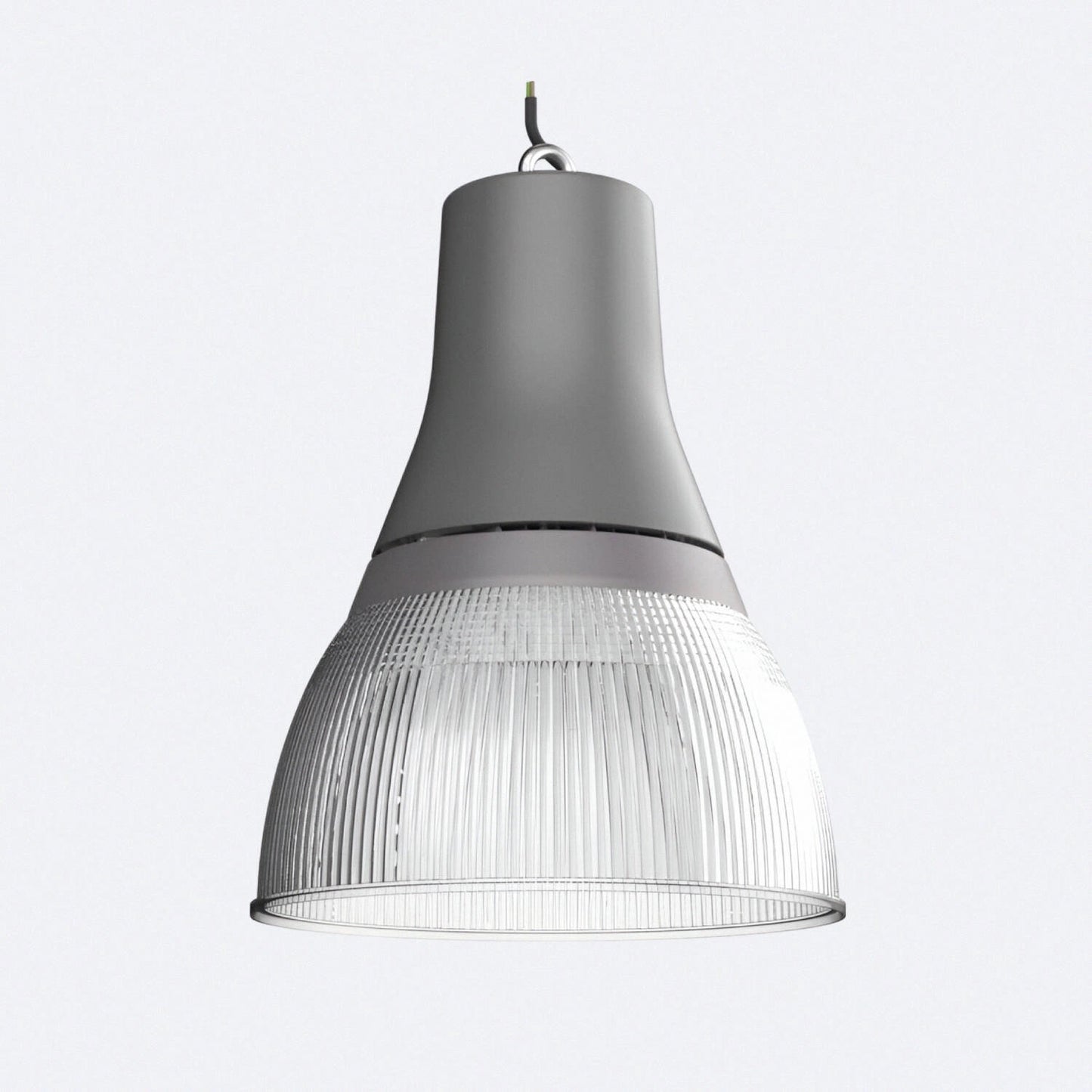 Campana LED Industrial decorativa con reflector de 90º de 25 a 80W, color  CCT Seleccionable. Incorpora  un reflector de policarbonato, logrando una estética que evoca las campanas led tradicionales con un gran confort visual y estético.